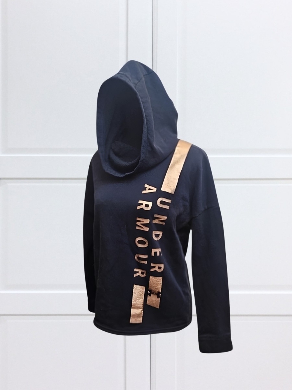 Under Armour Women’s S/M Navy Gold Loose Fit Oversized Hoodie Sweatshirt